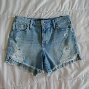 Hollister high waisted distressed shorts